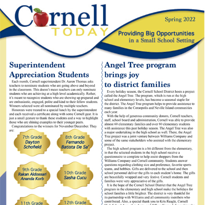Cornell School District Newsletter Spring 2022